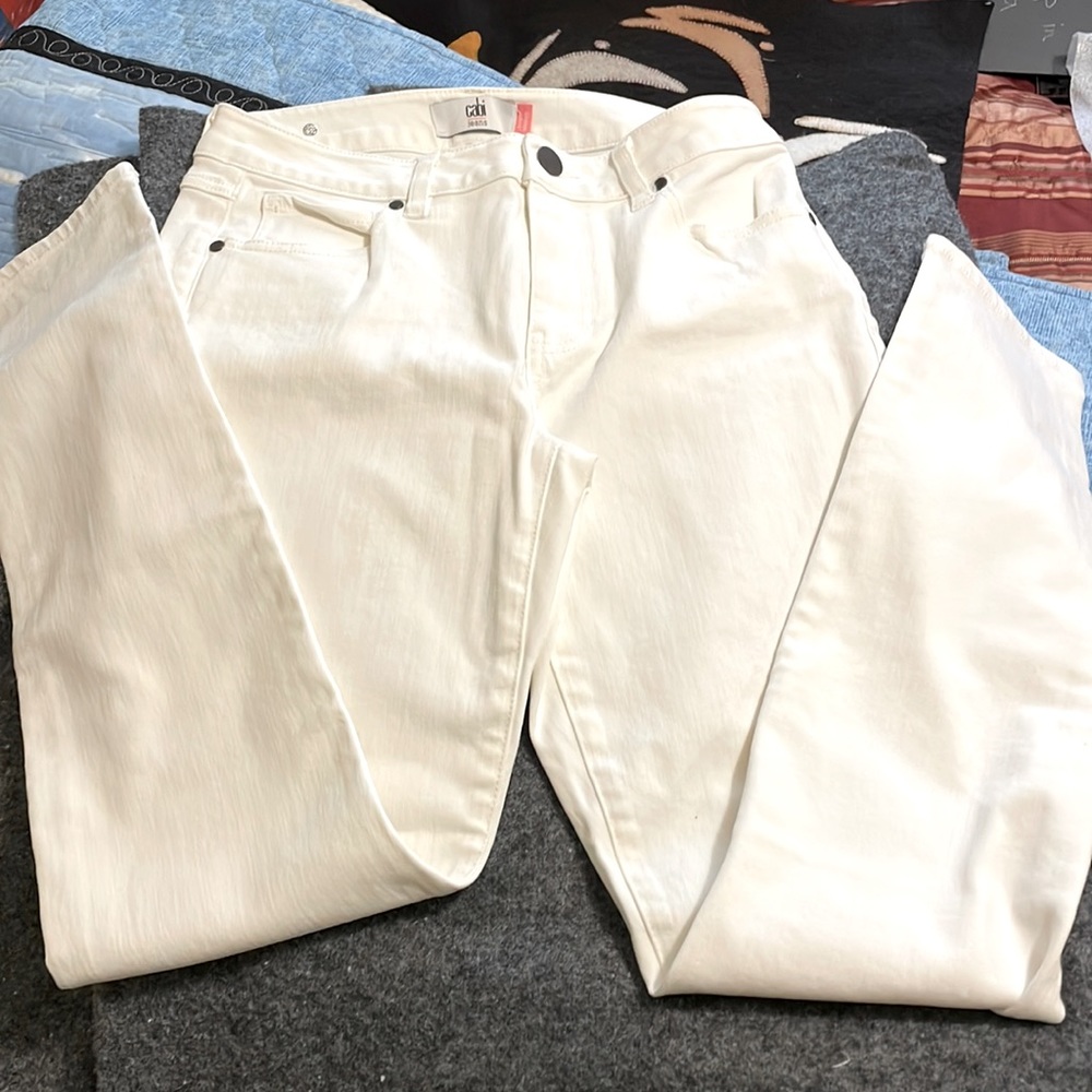 Pair of Cabi High Skinny white jeans, sz 6